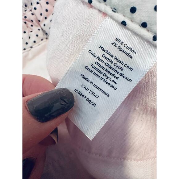 Talbots Womens Perfect Crop Pants Curvy 22W Pink Cotton Stretch Chino Beachy - Picture 7 of 9